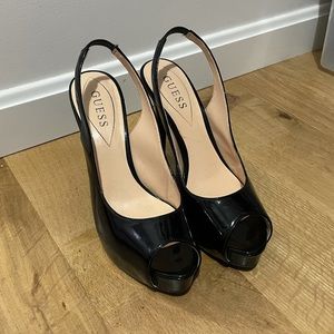 Guess Black Patent Pumps
